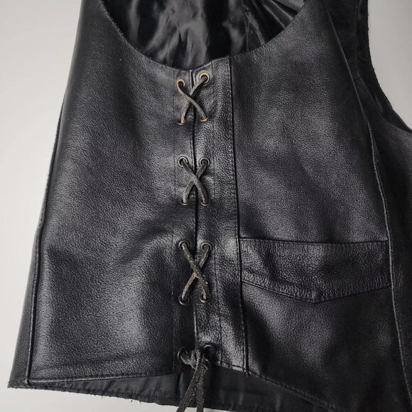 Genuine Leather Men’s Black Vest Size Large - Picture 5 of 5